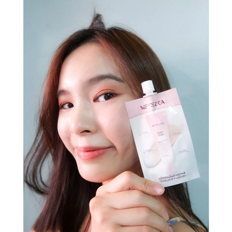 X12 Merrezca Dewy makeup base SPF50 PA+++ 4 in 1 sunscreen primer foundation 5ml - Image 2 of 4