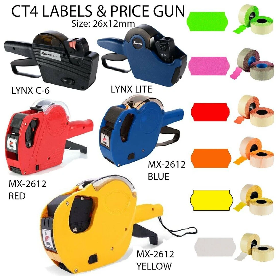 Ct4 Price Sticker Price Gun Labels 26x12mm CT4 Label, Price Gun Lynx,MX-2612