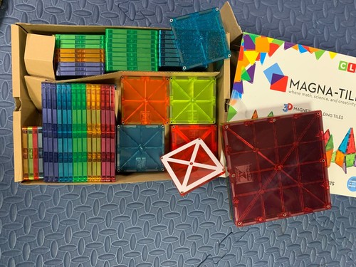 Special Edition-Magna Tiles 100-Piece Clear Colors Magnetic Building Tiles NIBOX - Picture 6 of 9
