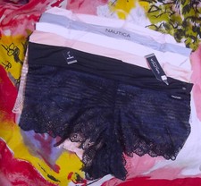 5 NEW NAUTICA NT3161 5PKE PLUS SIZE SHEER LACE BOYSHORT PANTIES 2X