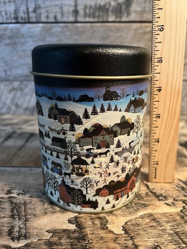 De colección Lindo Escena de Invierno Pequeño Redondo Contenedor de Lata - Imagen 10 de 10