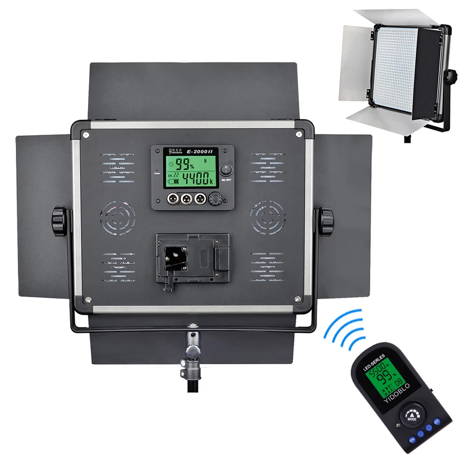 140W E-2000II Panel LED Studio Light Video Lighting With Remote For Photography - Image 3 of 4