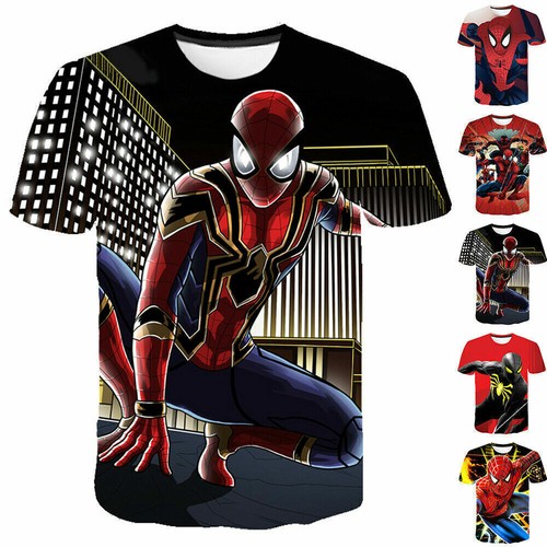 Spiderman Camisetas Niños Niños Niñas Manga Corta Verano Estampado Camiseta 98-146 - Imagen 10 de 17