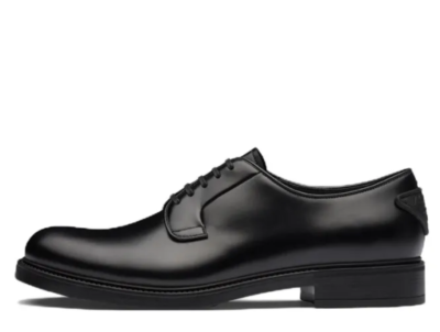 Prada Brushed leather derby shoes Triangle logo heel size 11 | eBay