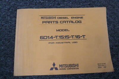 Mitsubishi 6D15-T Diesel Engine on Kobelco Power Shovel Parts Catalog Manual xz