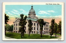 Court House in Ironton Ohio 1936 Linen Postcard Curt Teich