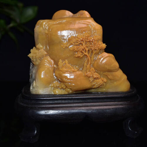 Chinese Natural Shoushan Stone Handcarved Landscape Figures Statue 11274 - Picture 1 of 9