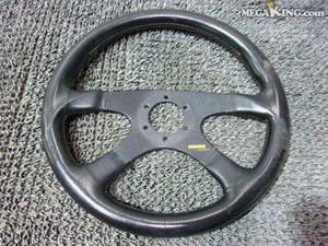 MOMO CORSE 35φ Momo Corse Racing Steering Wheel 1995 Leather 3 Spoke Rare