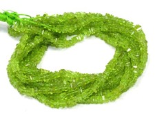 Natural Green Peridot Heishi Square Beads 4-5mm Smooth AAA Gemstone Strand 16"