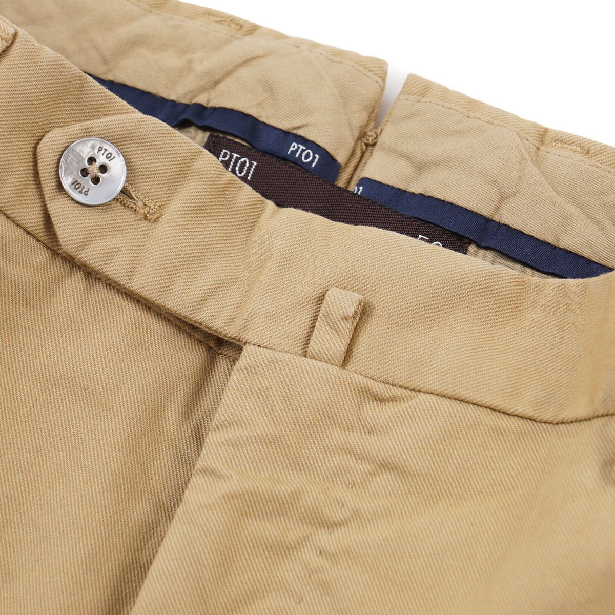PT01 Slim-Fit 'Iro' Camel Tan Twill Cotton Pants Chinos 39 (Eu 56