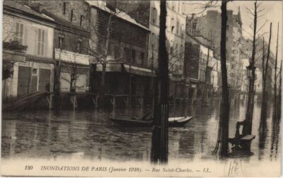 CPA AK Überschwemmung 1900 PARIS Rue St-Charles FRANKREICH (990887)
