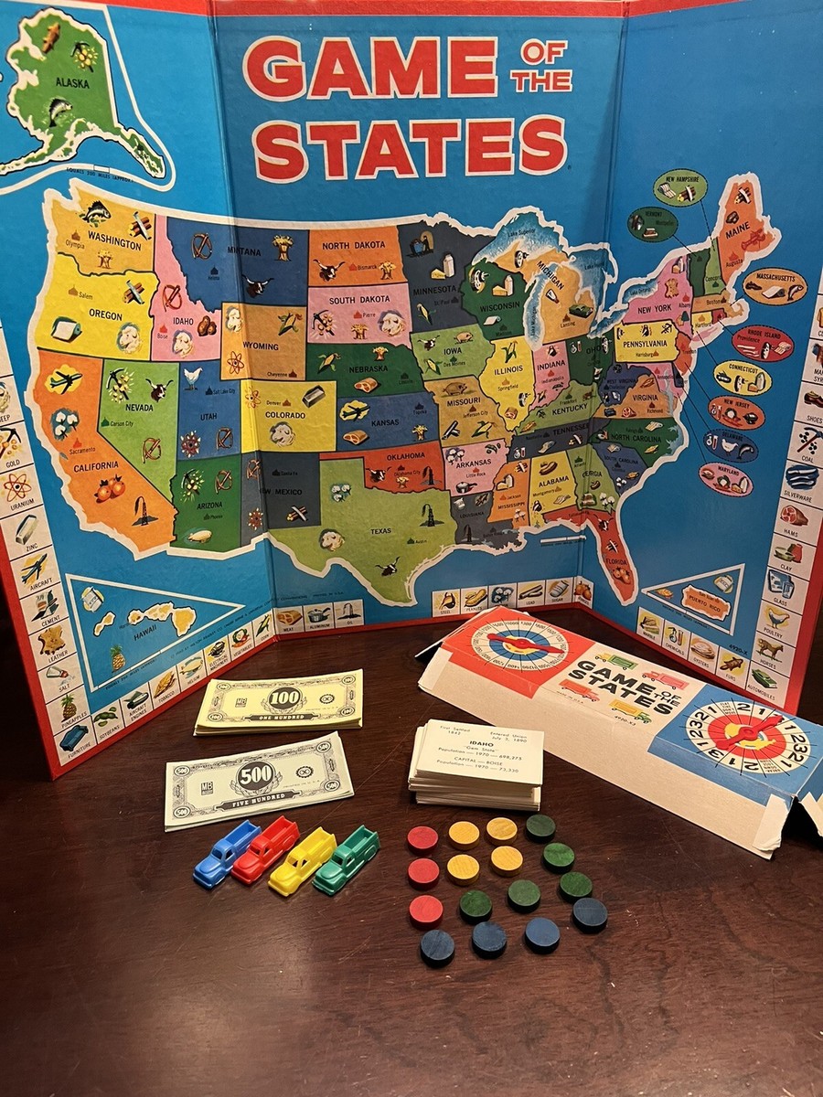 Milton Bradley Game Of The States Board Game 4920 1960 Milton Bradley Game Of The States Board Game 4920 1960