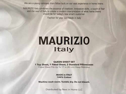 Maurizio Italy Queen Bettwäsche Set 100% Baumwolle weiß grau gewellte Stickerei NEU - Bild 6 von 8