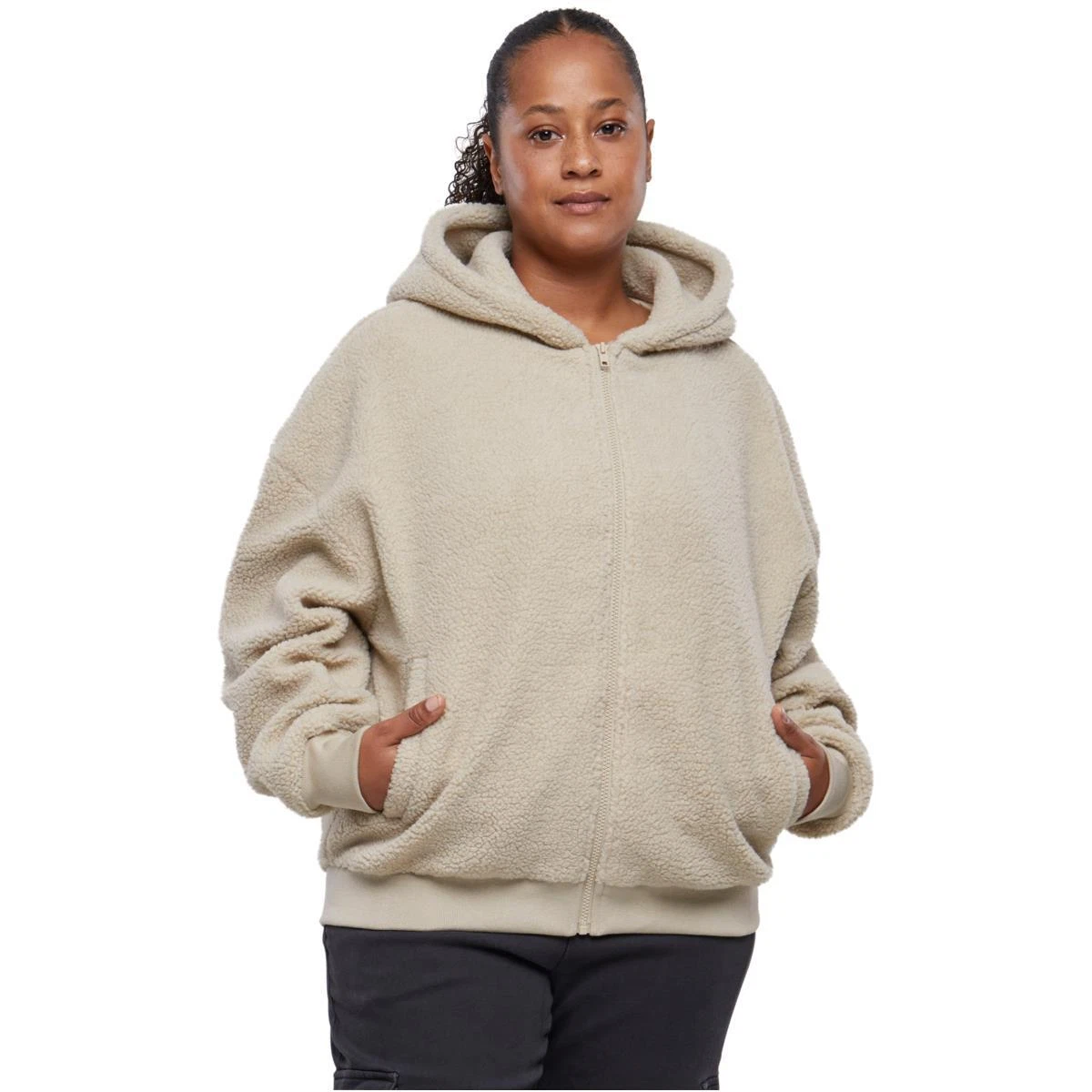 SACAI Felpa con cappuccio felpa con cappuccio con cerniera Sherpa con cappuccio cerniera urbani classici donna oversize