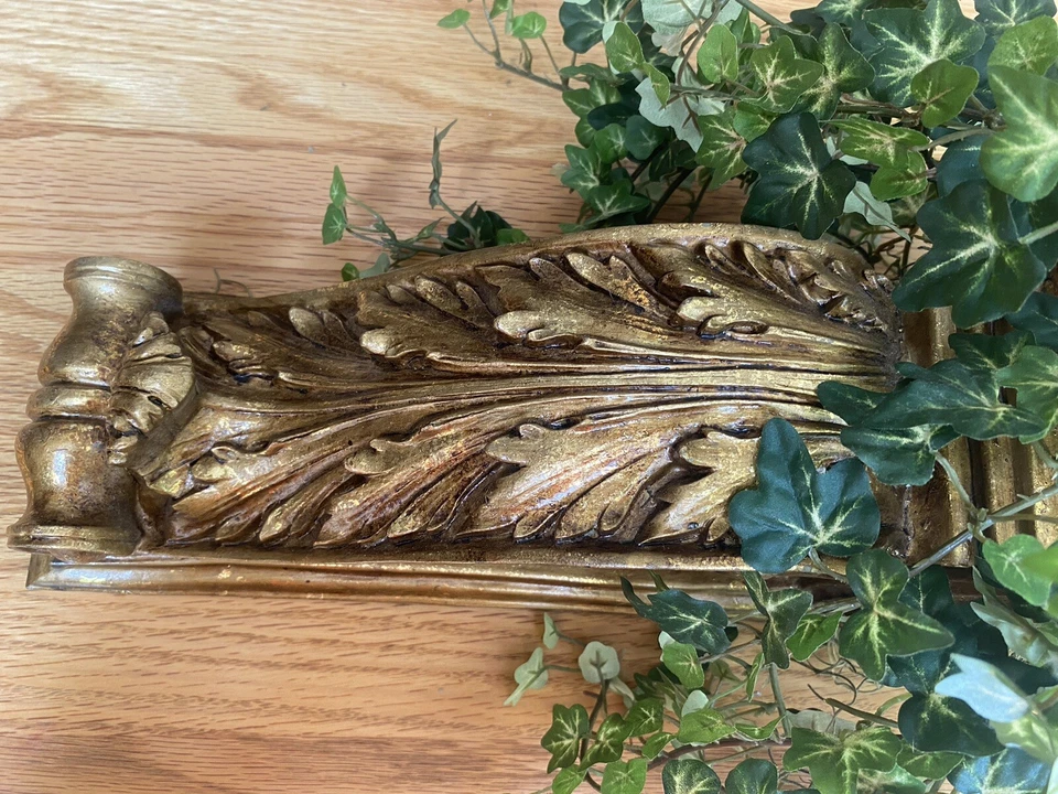 Estante Hoja de Acanto Pared Corbett Aplique Soporte Decoración Hogar Acabado Bronce Hiedra Foto 3 de 4