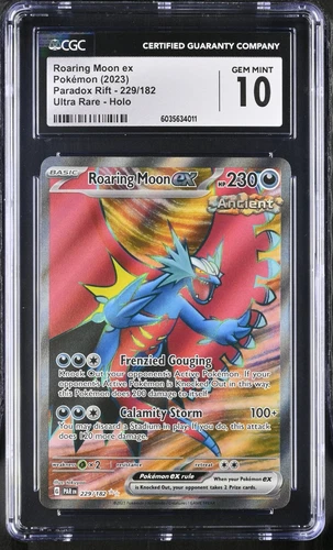 2023 Pokemon Par En-Paradox Rift #229 Roaring Moon Ex Ultra Rare CGC 10 Gem Mint