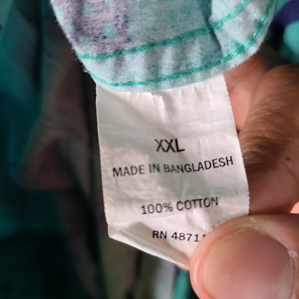 Falls Creek Shirt Mens XXL Blue Button Down Fishing Lure Print Modern Vacation - Image 4 of 4