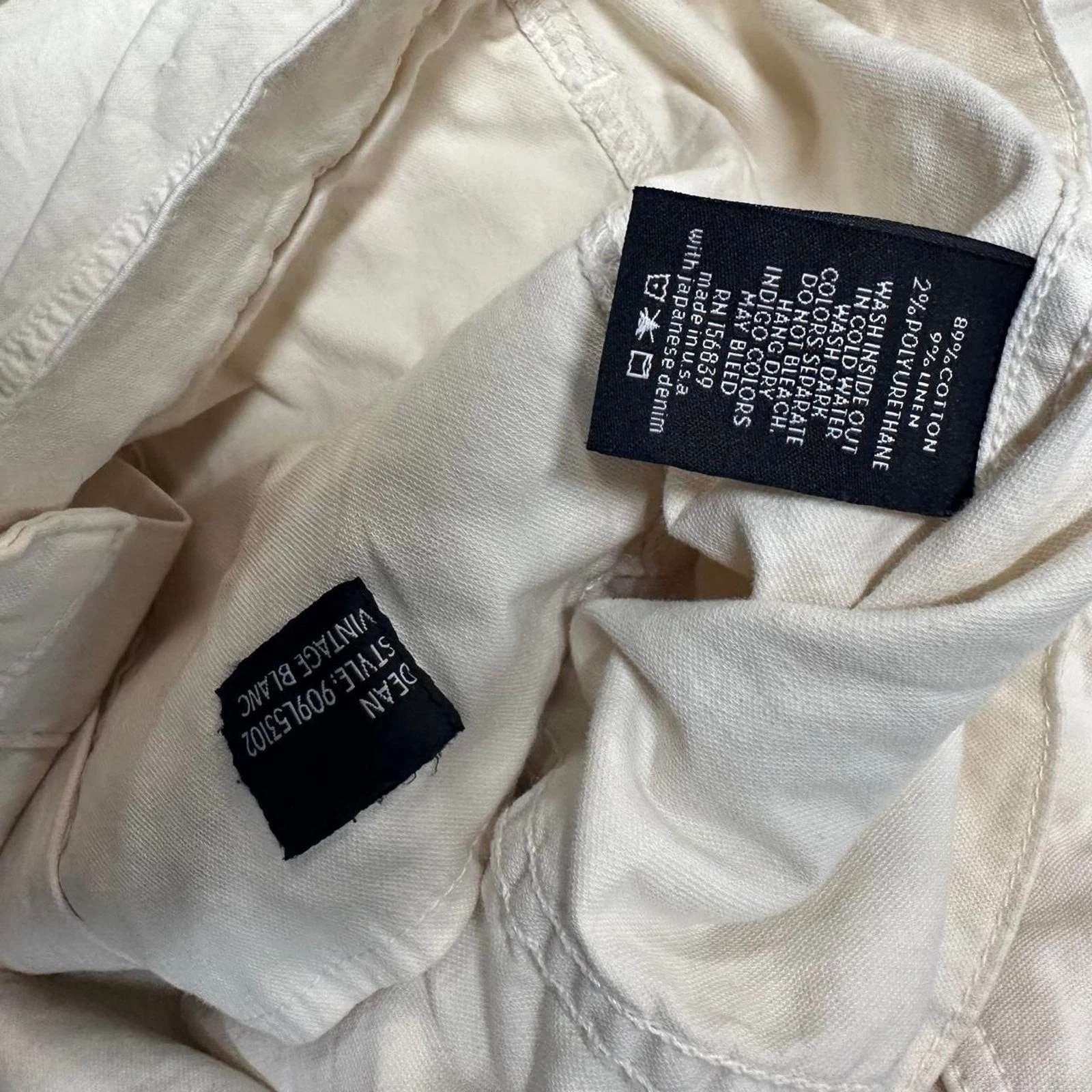 Monfrere Men’s Dean Jacket Vintage Blanc Linen Blend Twill Trucker Jacket - product detail image 7