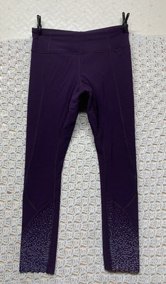Lululemon Tight Stuff Tights Leggings Women Sz 6 Deep Zinfandel Scalloped Hem