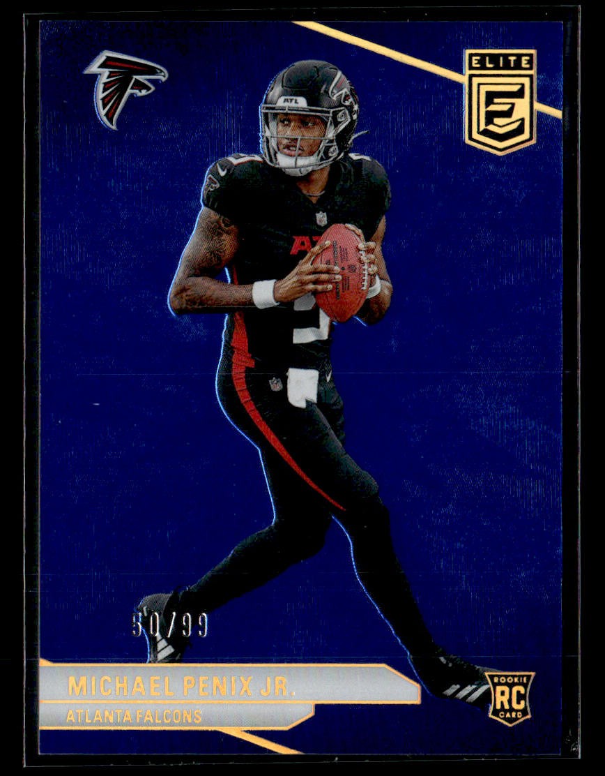 2024 Donruss Elite #125 Michael Penix Jr. Blue Rookie #/99 Card Atlanta Falcons