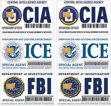 6-Pack ICE CIA FBI Credit Card Skin Sticker Bundle - Cardskin Gift Set Parody