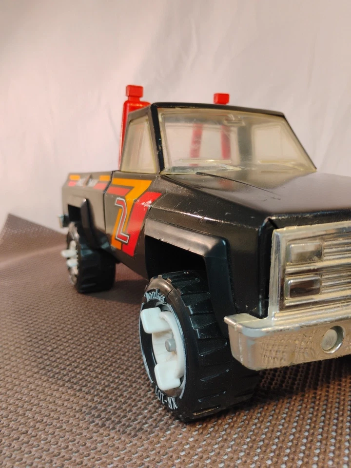 🔥1983 tonka Black truck #2 Race 2 Win Dump Truck! Vintage Chevy Silverado  - Image 4 of 4