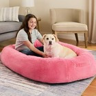 Snuggle Cuddler Oversized Plush Adult Human Dog Bed, 50*35*10 In , Pink