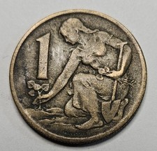 1963 Czechoslovakia 1 One Koruna - Aluminum Bronze - Czech - World Coin - Europe