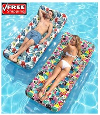 2 Pack Pool Floats Adult, Oversized Inflatable Pool Float Loungers for Adults wi
