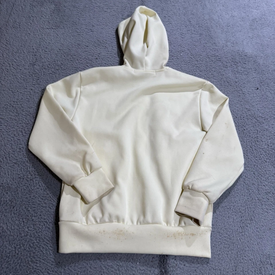 Comme Des Garçons Play Hoodie Mens Medium Ivory Full Zip Red Heart Sweatshirt - Image 4 of 4