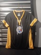 Pittsburgh Steelers Size Large Women s Lace Up Fanatics Bedazzled Pullover NWT