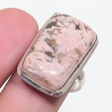 Rhodochrosite Gemstone 925 Sterling Silver Jewelry Ring Size Adjustable b153