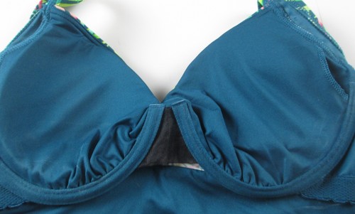 Lands End türkis mehrere Palmen V-Ausschnitt Wickel Tankini Badeanzug Oberteil Damen 6 NEU - Bild 4 von 11