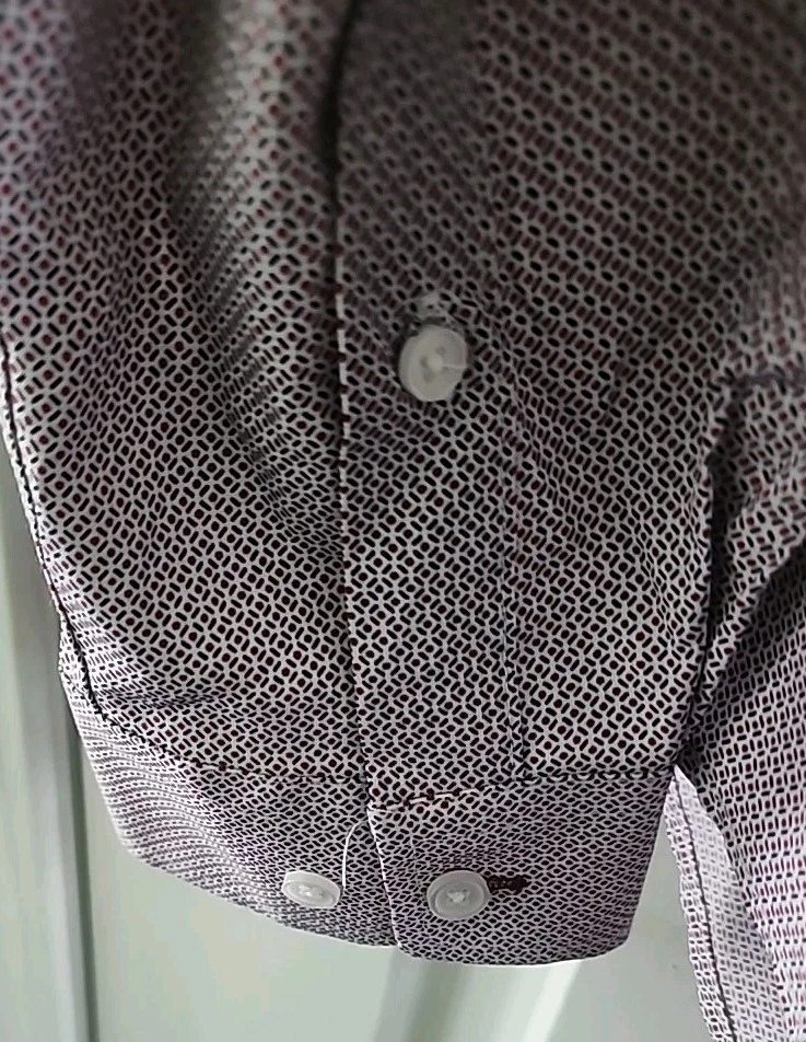 Report Collection Button Up Long Sleeve Large Purple Men's Performance Stretch  - Image 4 of 4