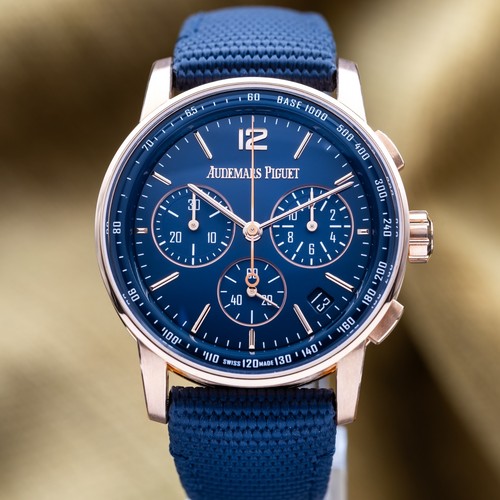 Audemars Piguet Code 11.59 Chronograph 41mm Rose Gold AP Blue ...