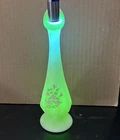 Vtg Fenton Custard Satin Hand Painted Roses Floral BUD VASE Uranium Glow Signed