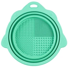 Foldable Silicone Makeup Brush Scrubber Mat with Suction Cup Cosmetic Brush