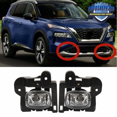 Front Bumper Fog Lights Lamps+Switch+Wiring For 2021-2023 Rogue Frontier X-Trail