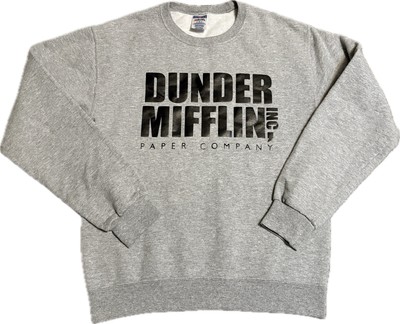 Dunder Mifflin Crewneck Sweater Adult Size Small Gray The Office Pullover Dwight