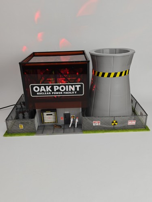 #ad Menards 279 4433 O Gauge Oak Point Nuclear Power Facility Lights Up RARE Read $199.90