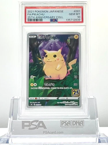 PSA 10 FA / PIKACHU 2021 POKEMON JAPANESE S8a 001/028 25TH ANNIVERSARY COLL.