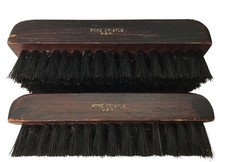 Pure Bristle Vintage Shoe Brushes Wooden Handles Set Of 2