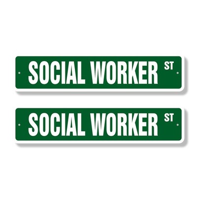 SOCIAL WORKER Street Sign (2 Pack) new work BSW psychologist therapy