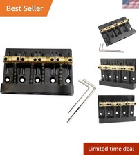 Durable 4-String Bass Bridge with Fully Adjustable Brass Saddles  Easy Install