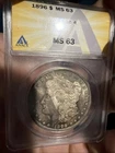 1896 Morgan Silver Dollar $1 Coin ANACS MS-63 *Beautifully Toned*🔥