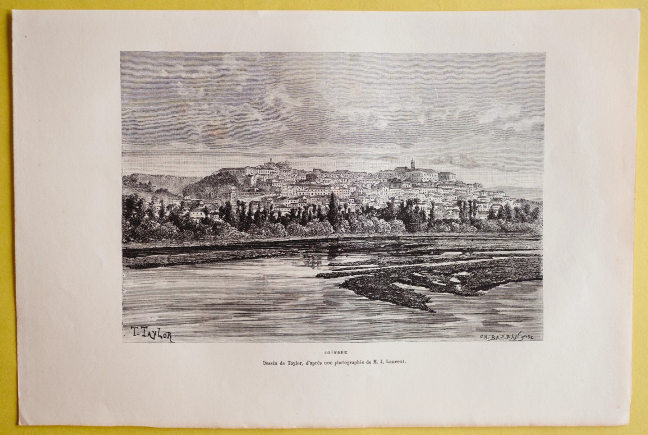 1875 Reclus print COIMBRA, PORTUGAL, #69