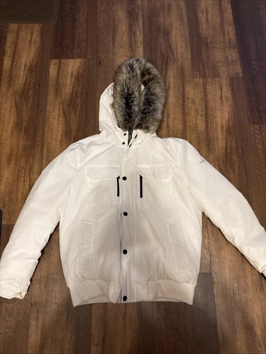 Giacca invernale uomo media Michael Kors bianca con pelliccia preloved ottima