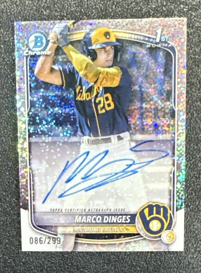 2025 Bowman Chrome Marco Dinges Auto Speckle Refractor 1st #130/299