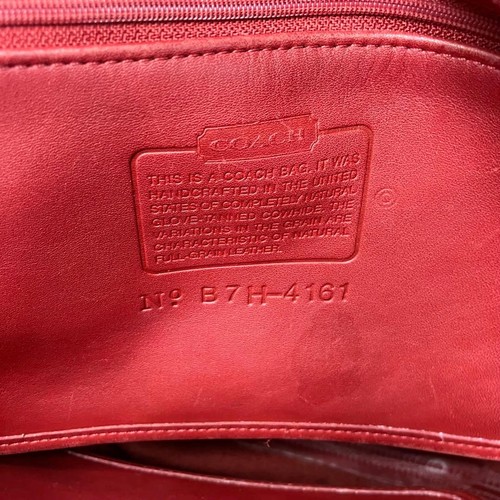 Coach 4161 Schultertasche Umhängetasche Leder rot Logo Anhänger Vintage aus Japan - Bild 13 von 24