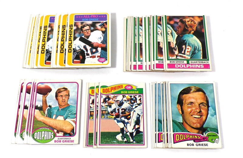 Lot of (66) 1974 to 1978 Topps Bob Griese Dolphins
